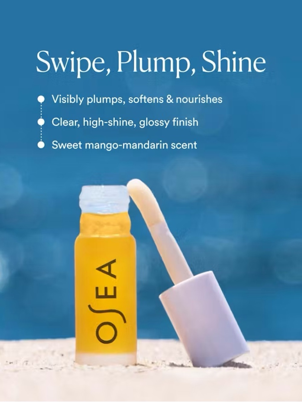 2 OSEA Mango-Mandarin Lip Gloss Balm - Clear High-Shine (Yellow)